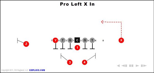 pro-left-x-in-youth-football-play